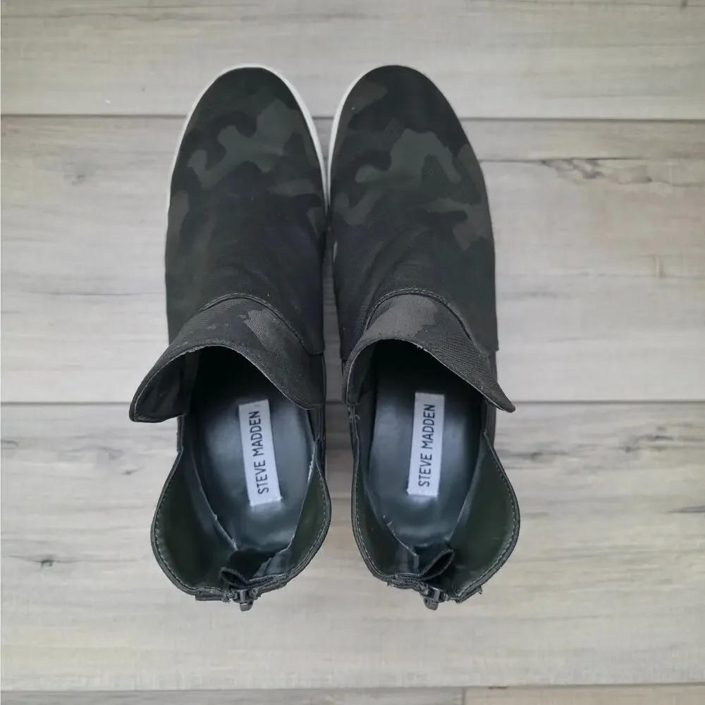 Steve Madden Winnie Sneaker Bootie Camo Zip-up Shoes Women Sz 9 US - Picture 6 of 11
